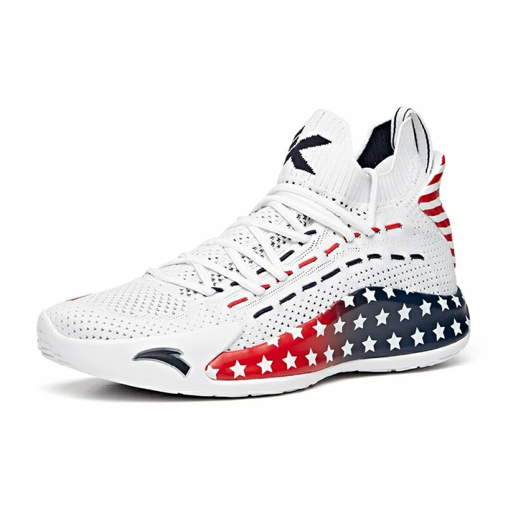 China&Sport Anta KT5 Klay Thompson "Stars And Stripes" Low Basketball Sneakers - White/Red 3 China&Sport Anta KT5 Klay Thompson "Stars And Stripes" Low Basketball Sneakers - White/Red - Image 3