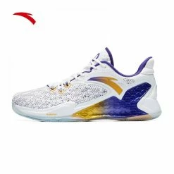 China&Sport 2019 Summer Anta Rajon Rondo RR5 Lakers NBA Basketball Shoes - White/Purple/Yellow
