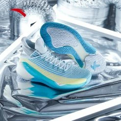 China&Sport Anta 2019 Klay Thompson KT4 Men's High Tops Basketball Shoes - Ice Blue/White