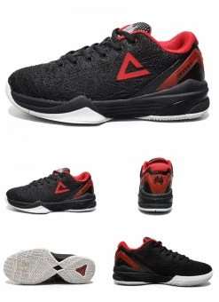Alternative view of China&Sport Peak Delly1 Basketball Shoes - Black/Red